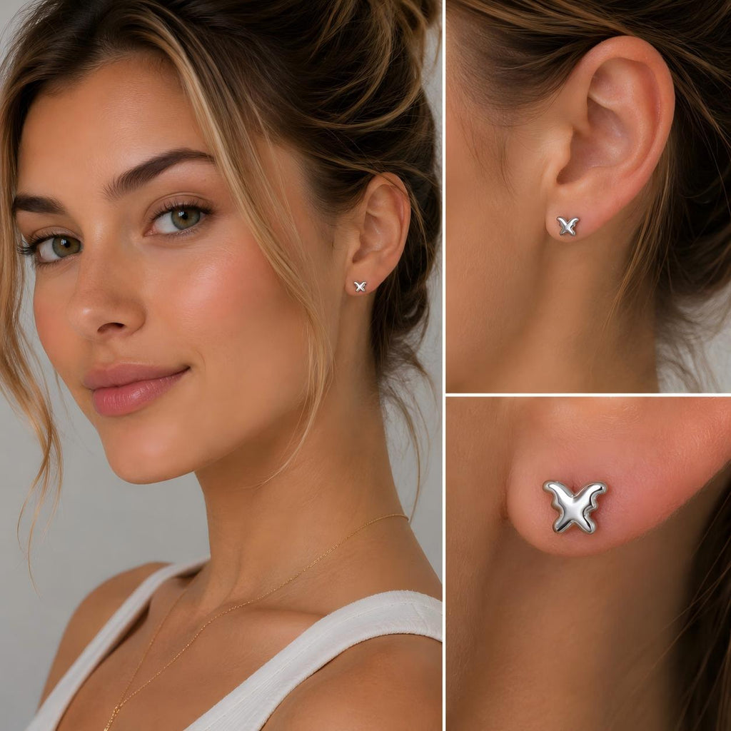 Butterfly F136 Titanium Stud Earrings