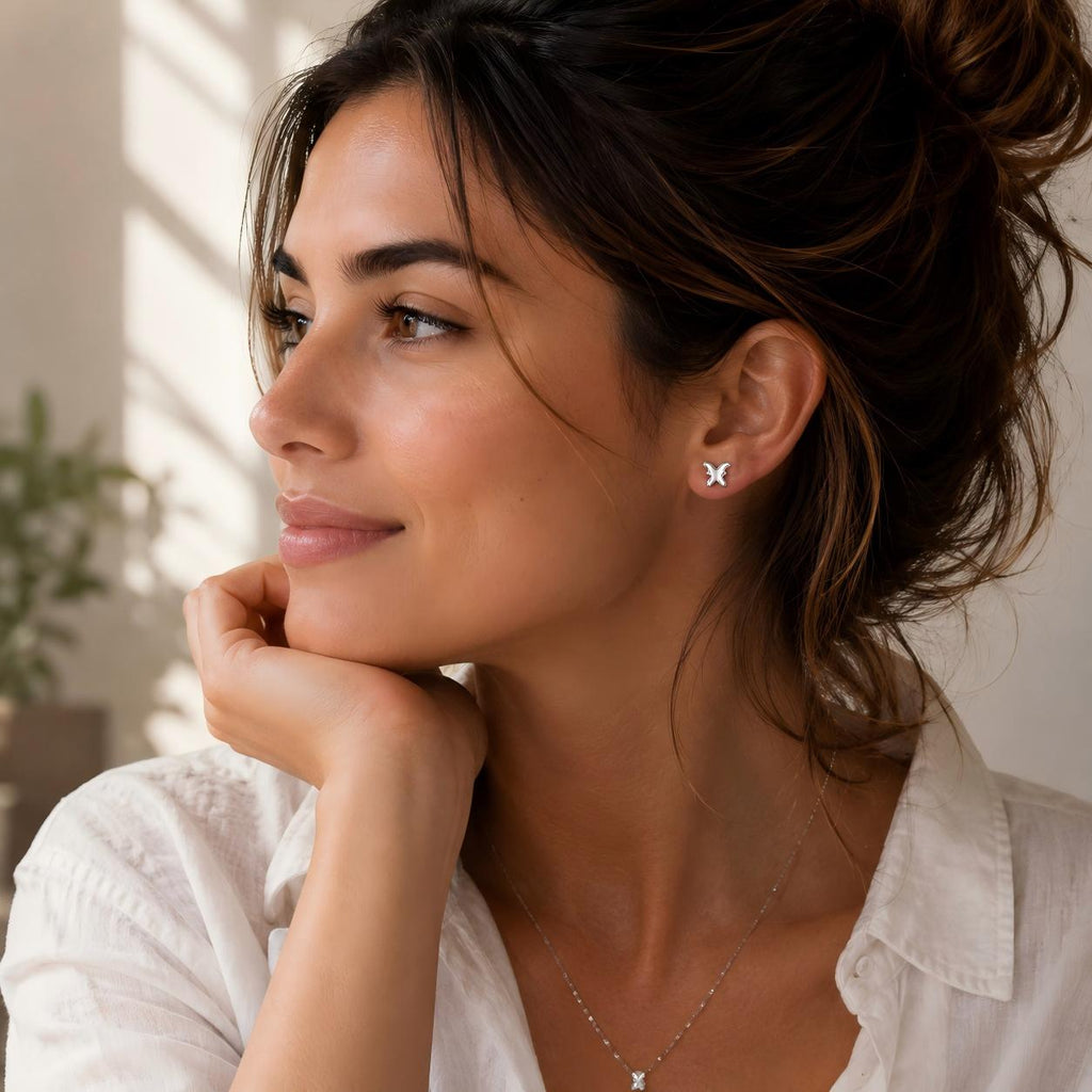 Butterfly F136 Titanium Stud Earrings