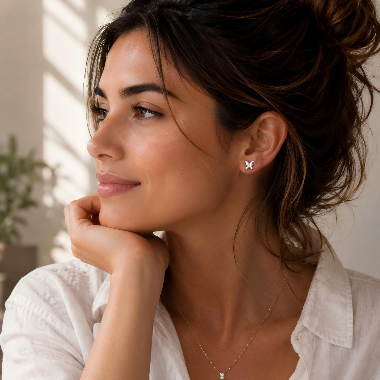 Butterfly F136 Titanium Stud Earrings