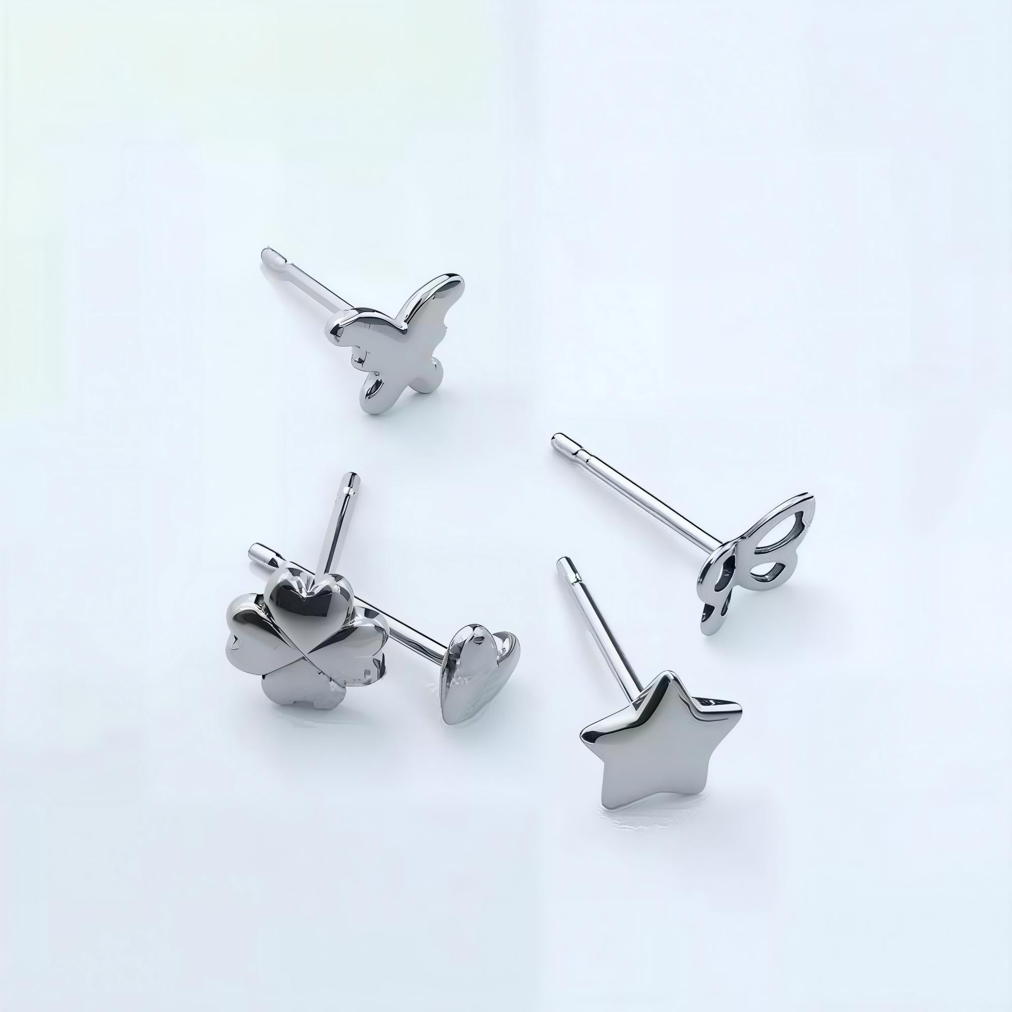 Butterfly F136 Titanium Stud Earrings
