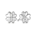 Four-Leaf Clover Silver F136 Titanium Stud Earrings