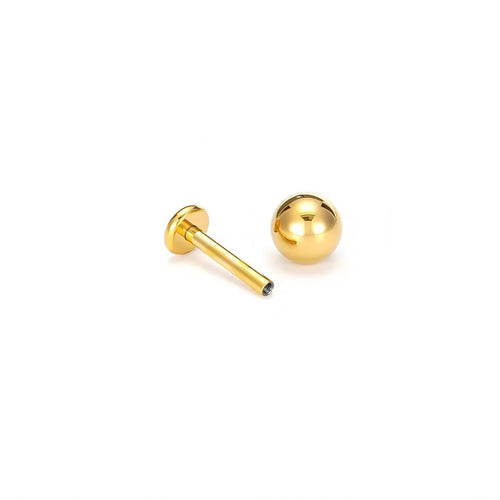 Gold PVD F136 Titanium Ball Stud Earrings