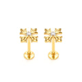 Gothic Cross F136 Titanium Flat Back Stud Earrings
