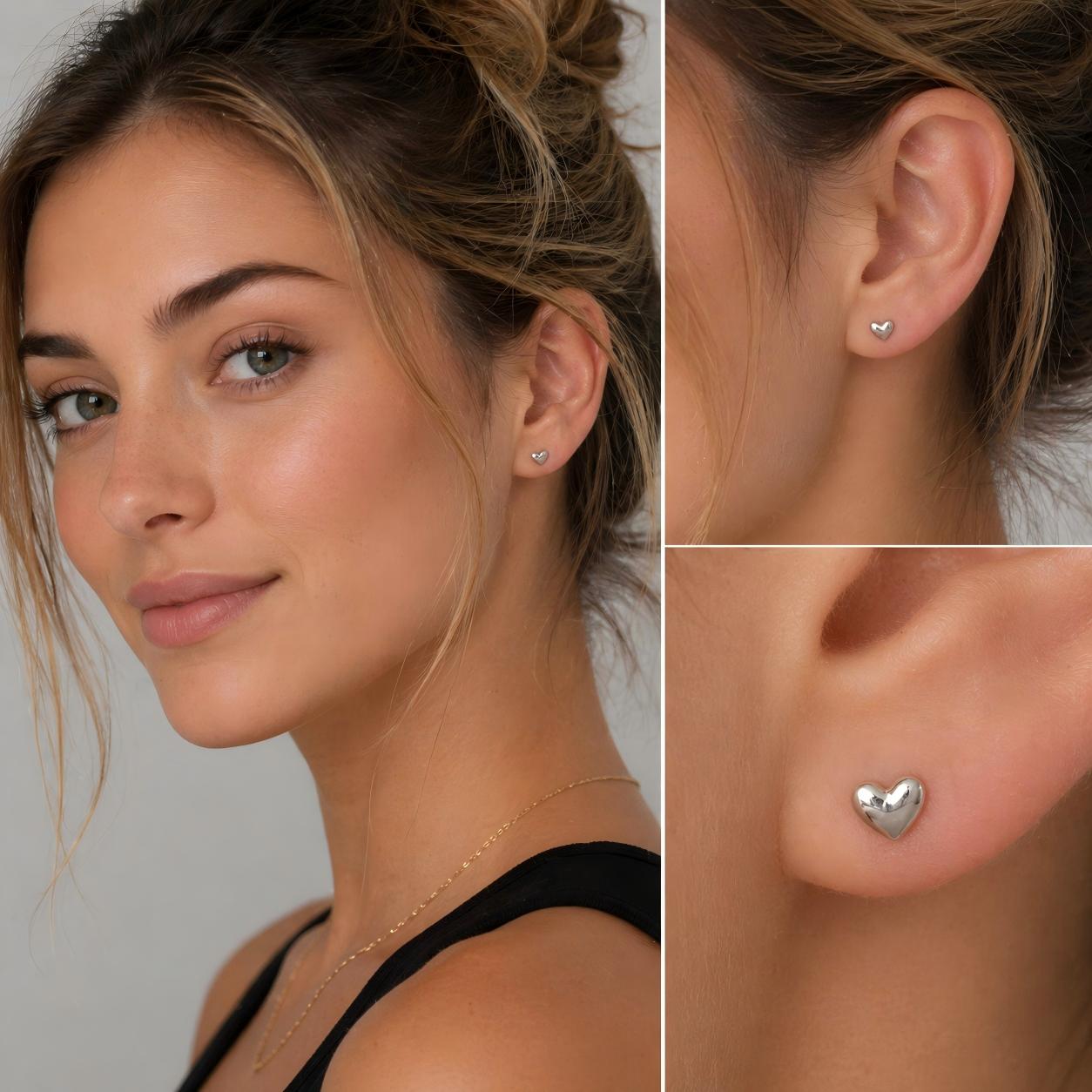 Heart F136 Titanium Stud Earrings