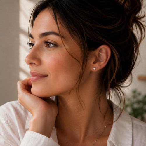 Heart F136 Titanium Stud Earrings