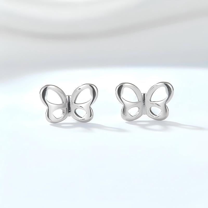 Hollow Butterfly F136 Titanium Stud Earrings
