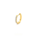 Single CZ Tennis Huggie F136 Titanium Hoop Earring