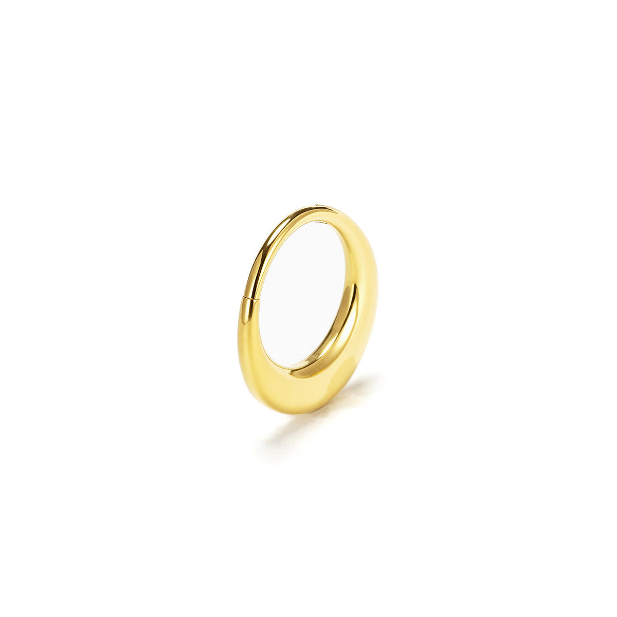 Single Crescent 18K Gold PVD F136 Titanium Clicker Hoop Earrings