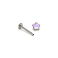 Single Iridescent Star F136 Titanium Flat Back Stud