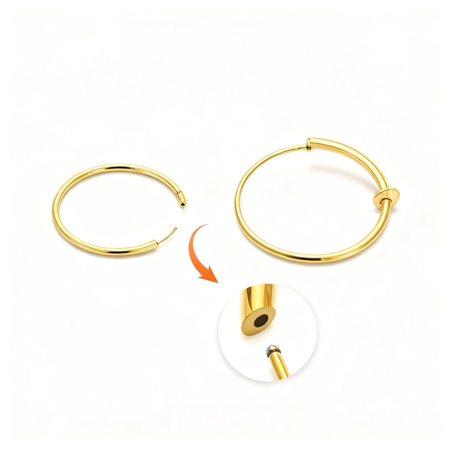 Single Large F136 Titanium Hoop Earring