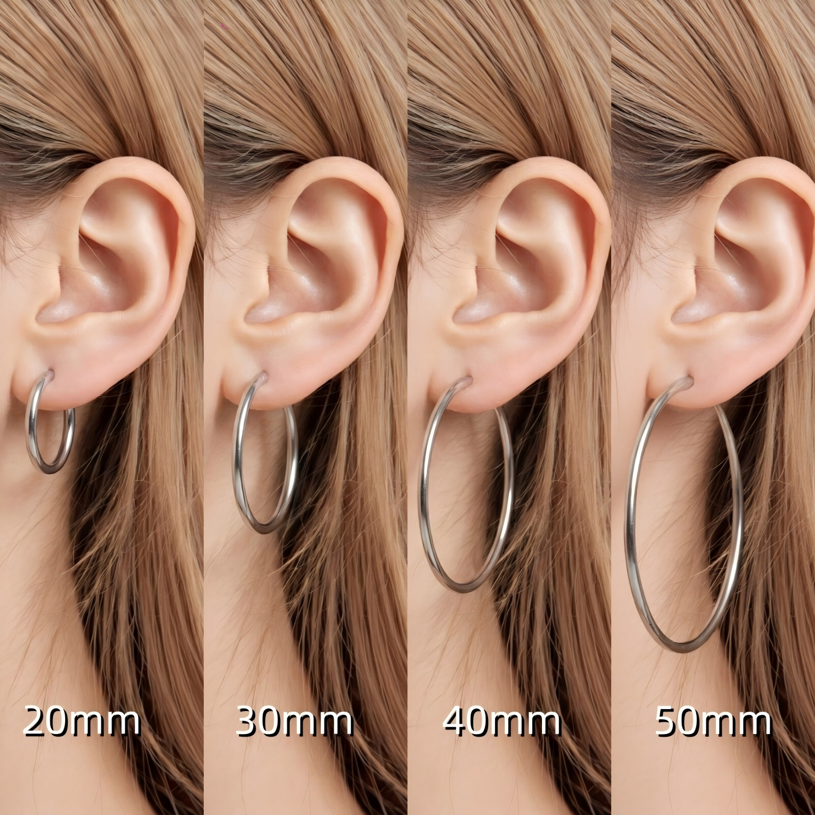 Single Large F136 Titanium Hoop Earring