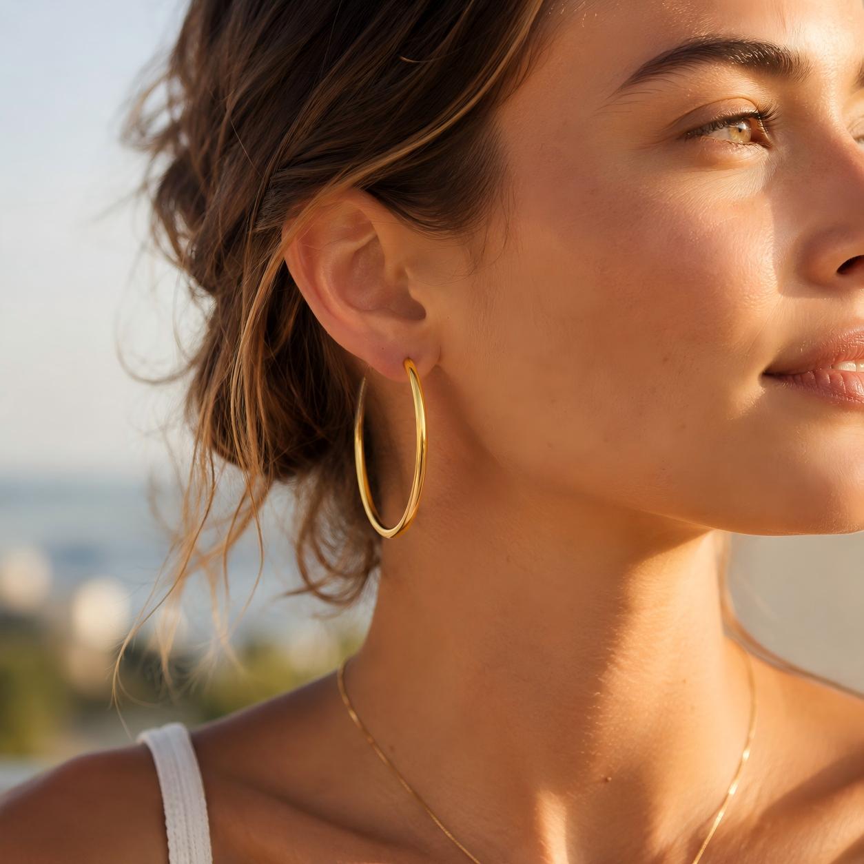 Single Large F136 Titanium Hoop Earring