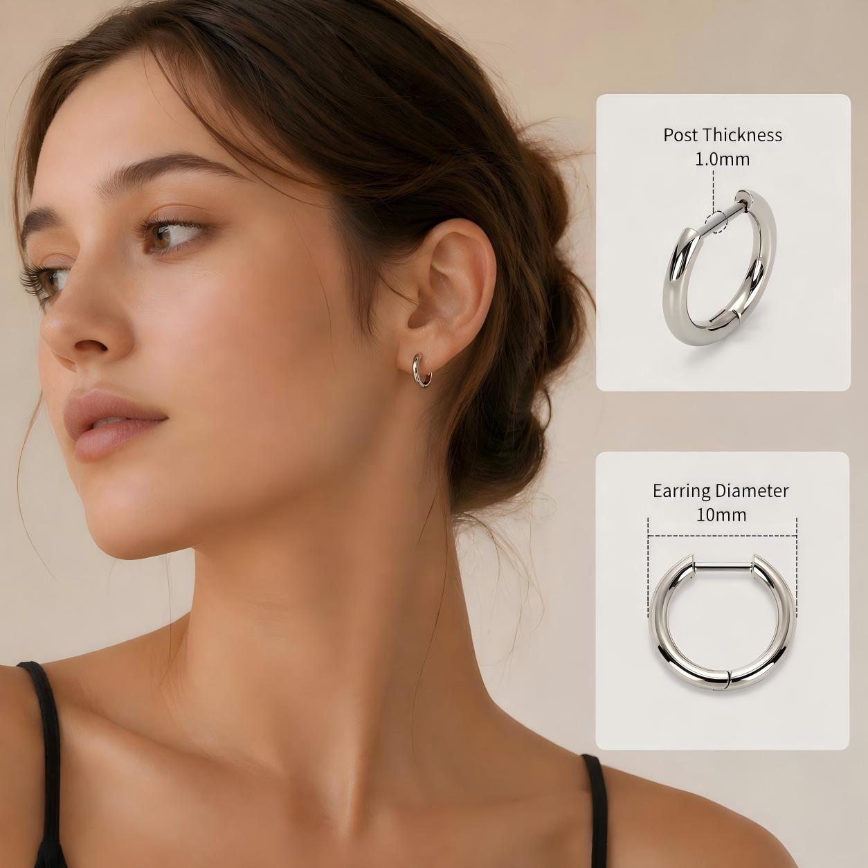 Single Minimal F136 Titanium Hoop Earring