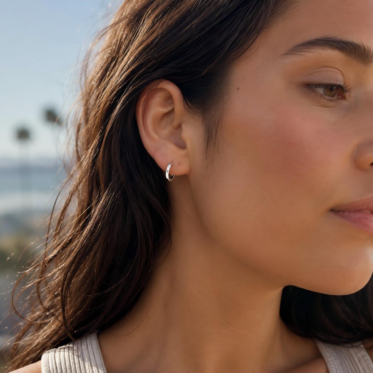 Single Minimal F136 Titanium Hoop Earring