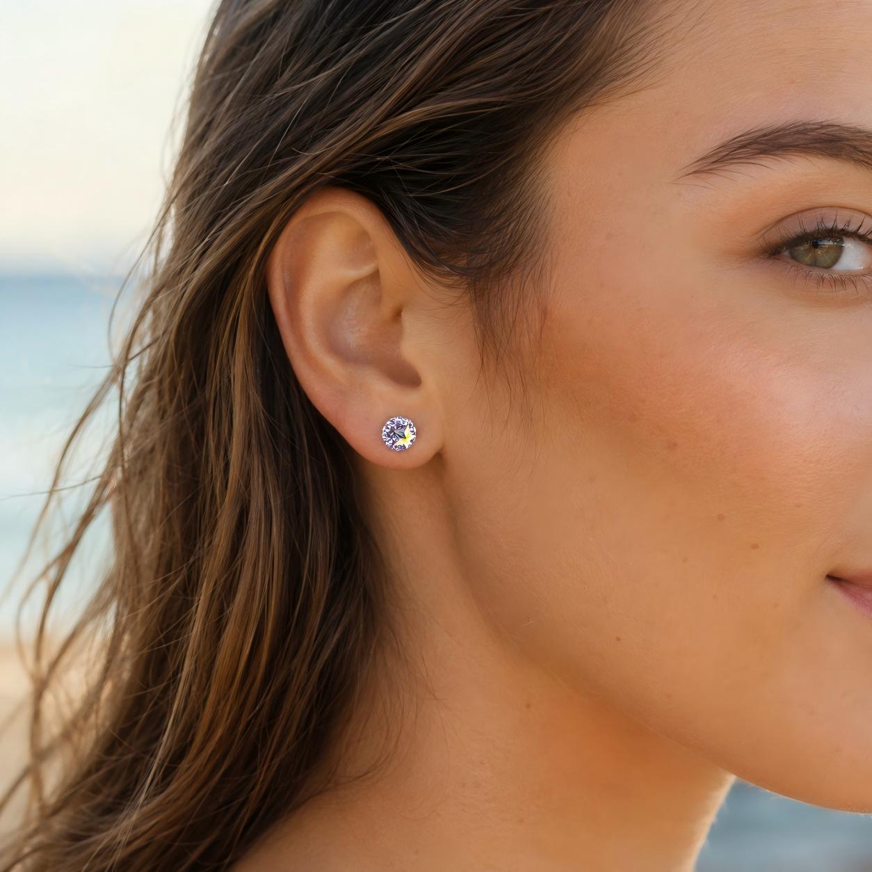 Single Pavé CZ Ball F136 Titanium Flat Back Stud