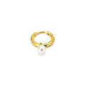 Single Pearl Charm F136 Titanium Hoop Earring