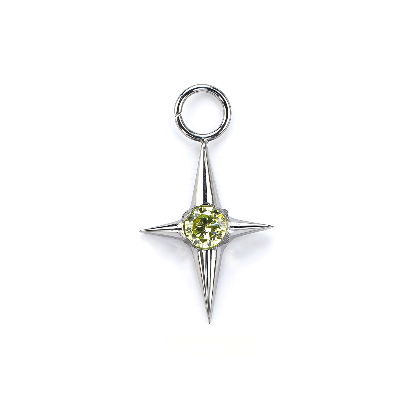 Single Star CZ F136 Titanium Clicker Hoop Earring