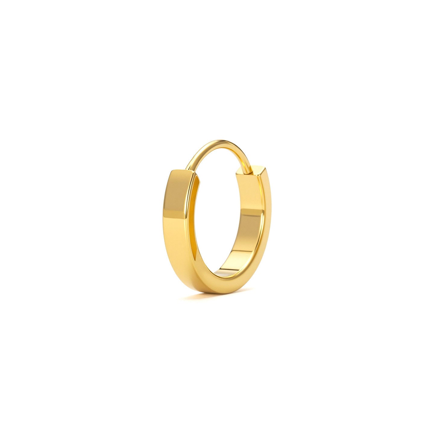 Single Wide Gold PVD F136 Titanium Huggie Hoop Earring
