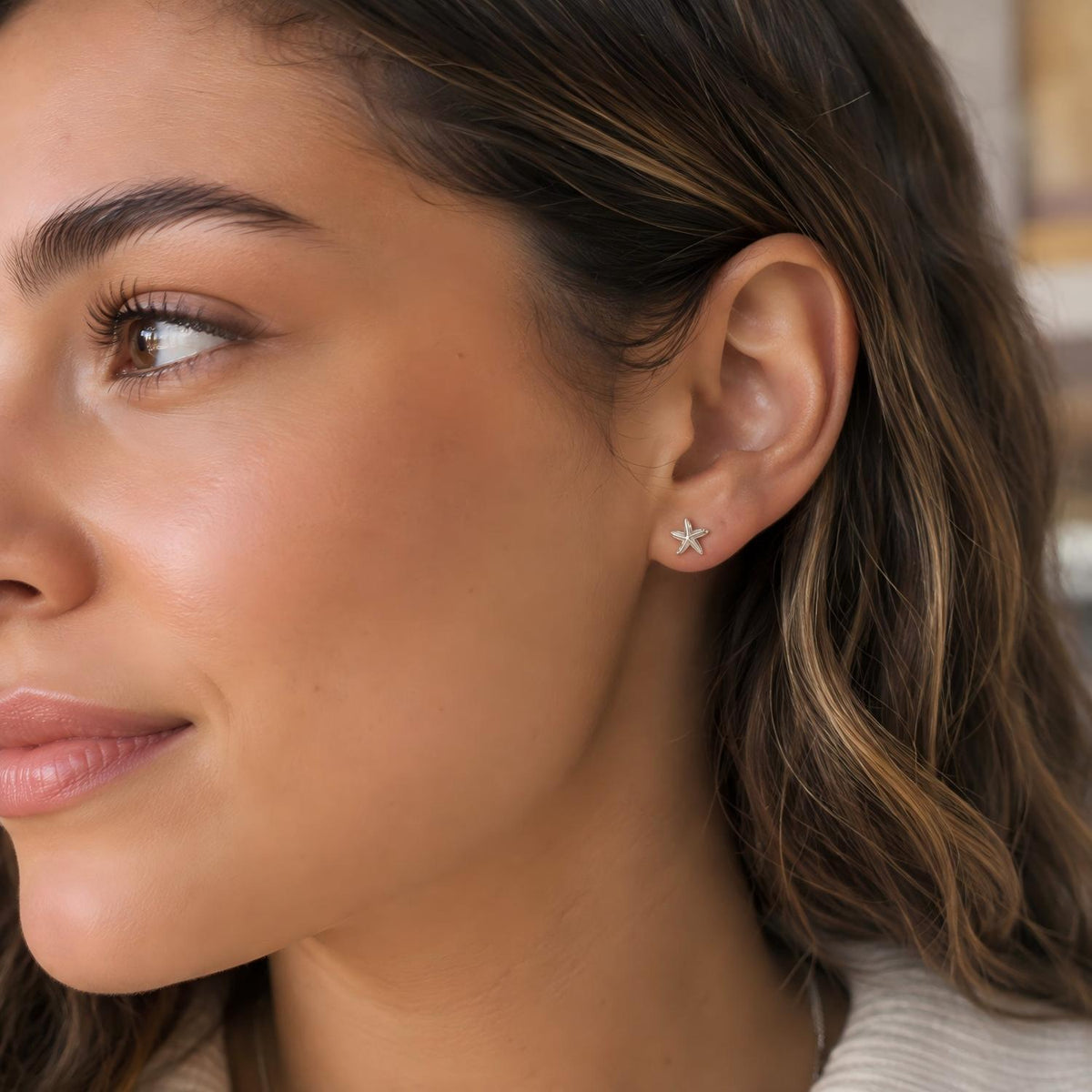 Starfish F136 Titanium Flat Back Stud Earrings