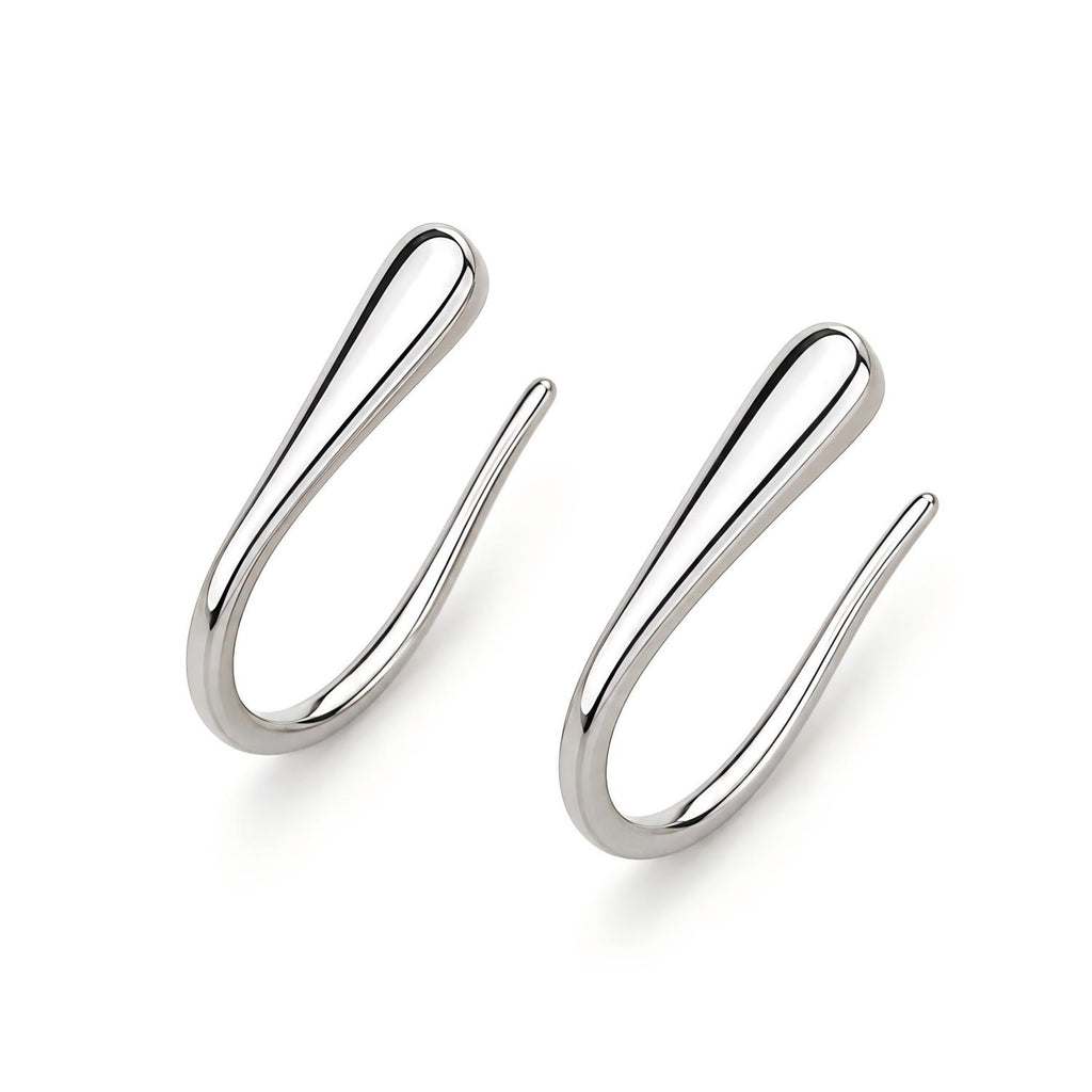 U-Shaped Teardrop F136 Titanium Hoop Earrings