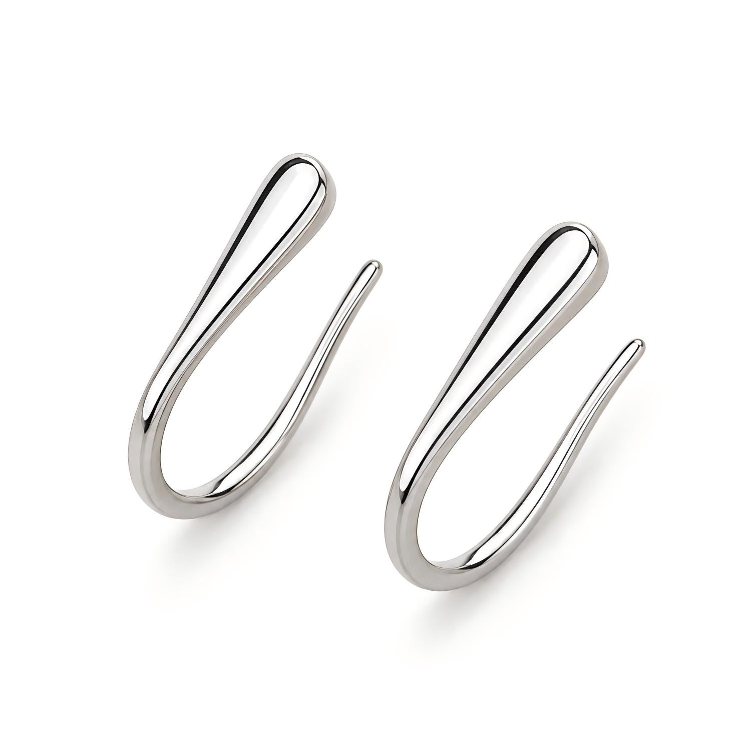 U-Shaped Teardrop F136 Titanium Hoop Earrings